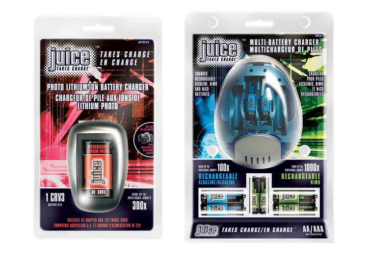 JUICE Battery Chargers Packaging